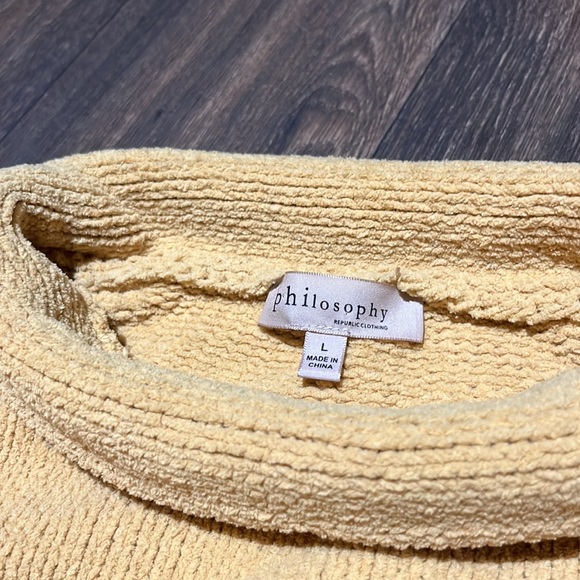 Mustard Yellow Philosophy Turtleneck Sweater - Picture 2 of 3